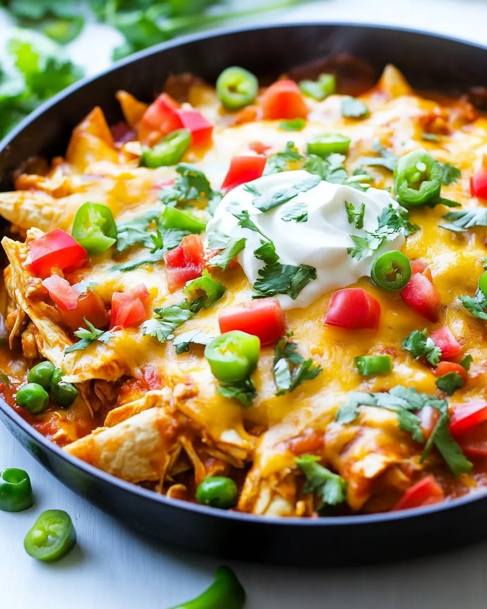 Easy One-Pan Chicken Enchilada Skillet recipe photo