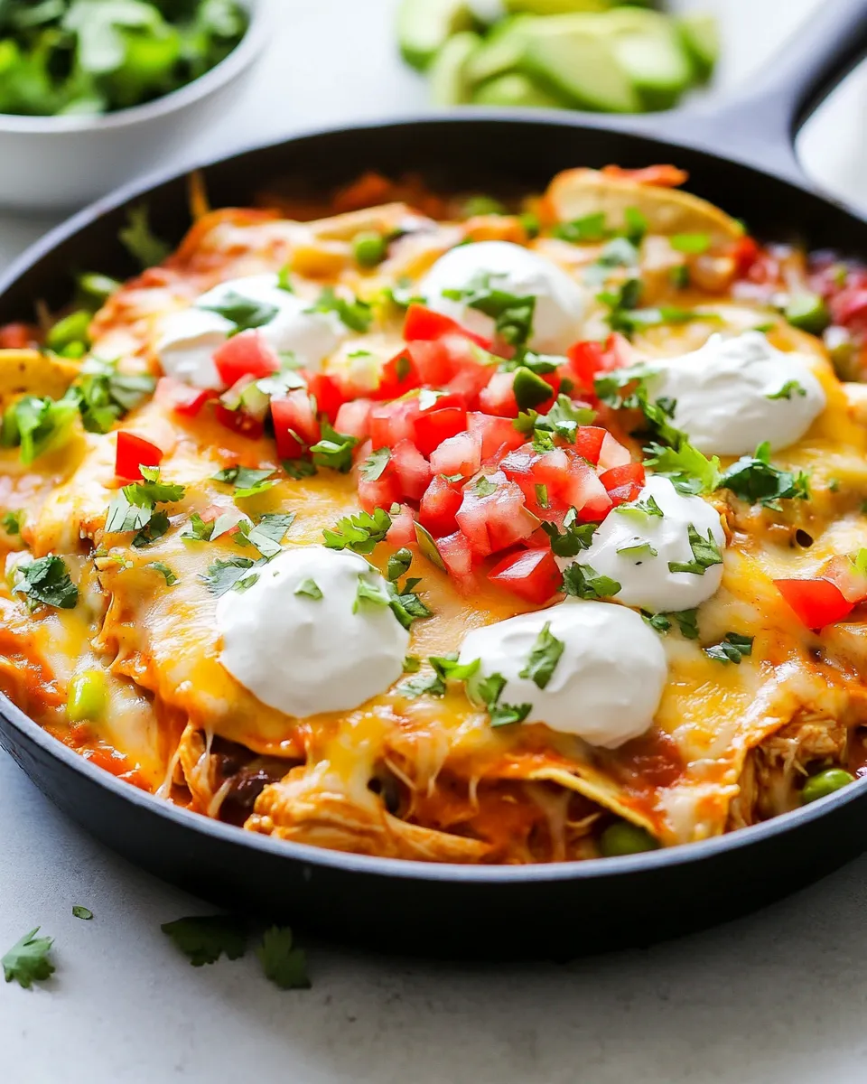 Delicious One-Pan Chicken Enchilada Skillet dish photo
