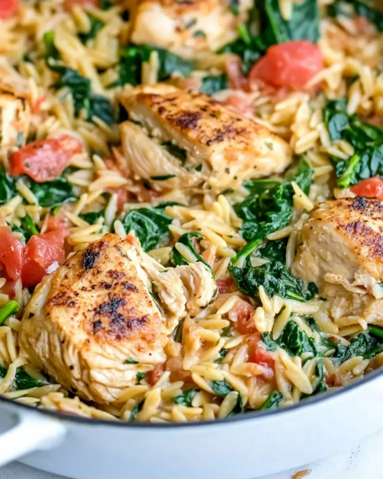 Homemade One-Pan Chicken and Spinach Orzo photo