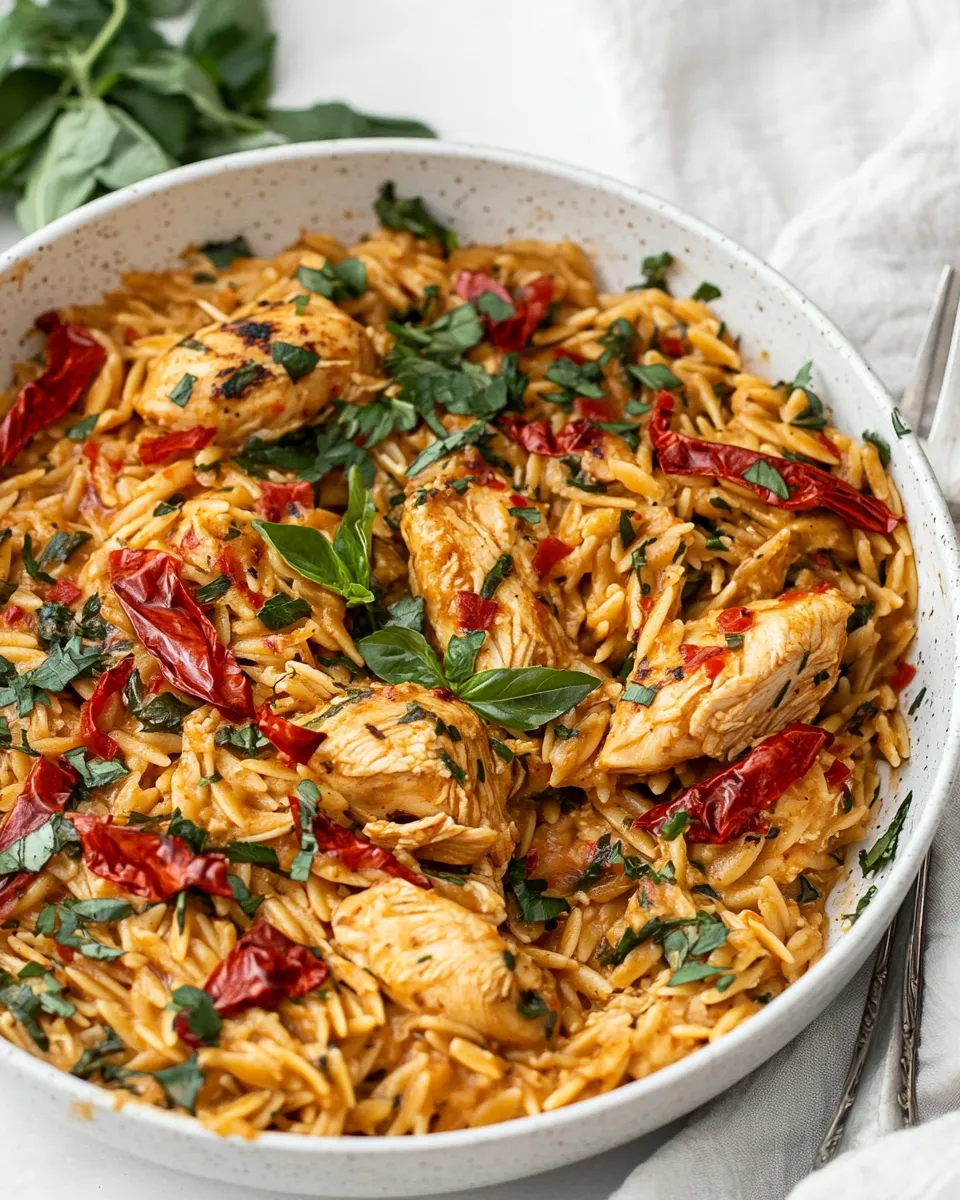 Delicious One-Pan Marry Me Chicken Orzo dish photo