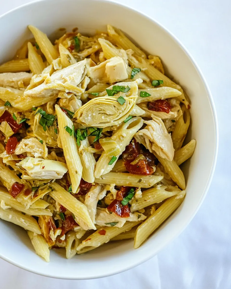 Homemade One-Pot Chicken Artichoke Penne photo