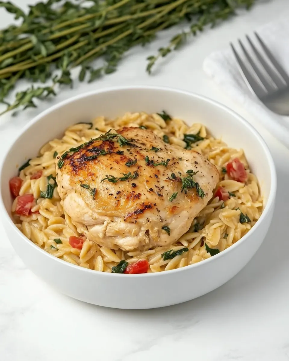 delicious One-Pot Lemon Chicken and Orzo shot