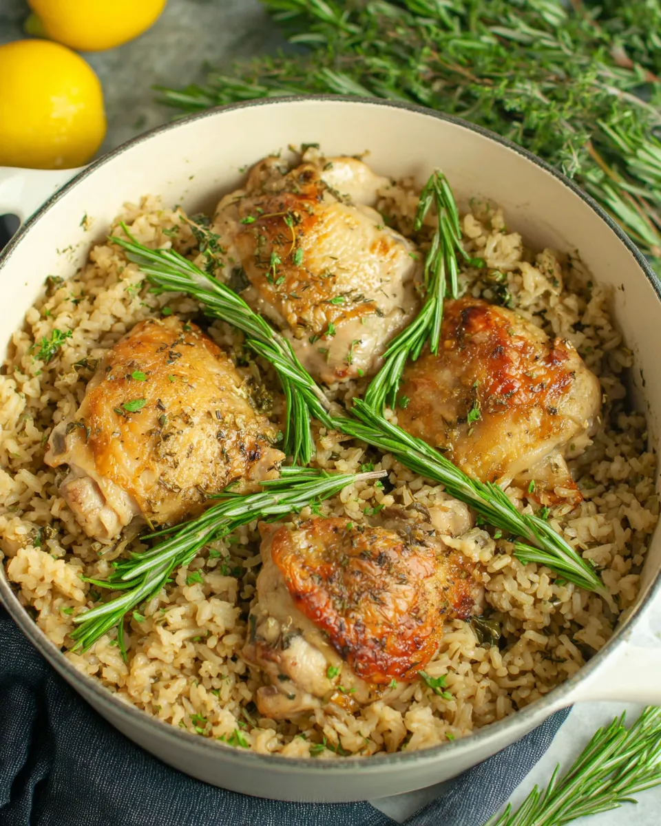 Delicious One-Pot Lemon Garlic Rosemary Chicken and Rice picture