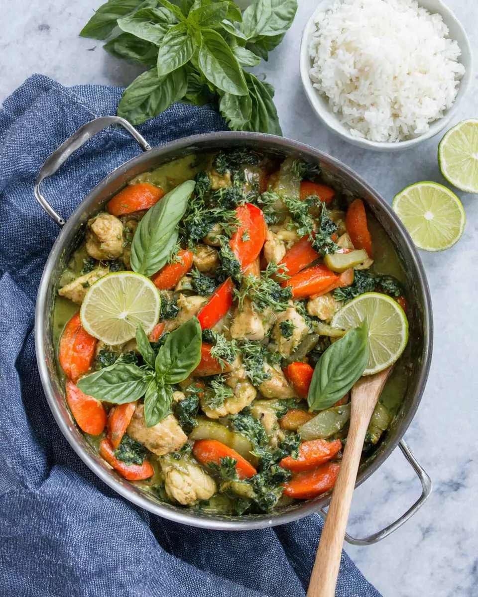 Easy One-Skillet Chicken Green Curry with Rice recipe photo
