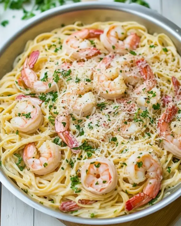homemade One Pan Creamy Parmesan Linguine with Shrimp photo