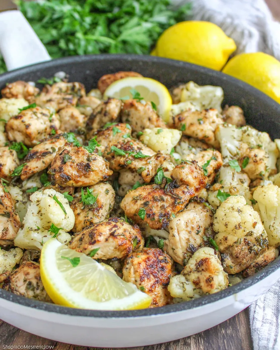 Classic One Pan Greek Chicken and Cauliflower image
