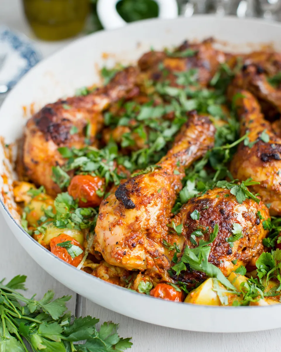Easy One Pan Harissa Chicken food shot