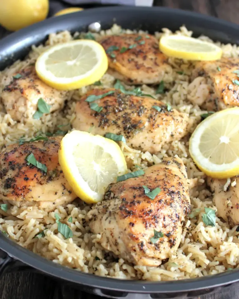 Homemade One Pan Lemon Basil Chicken and Rice recipe photo
