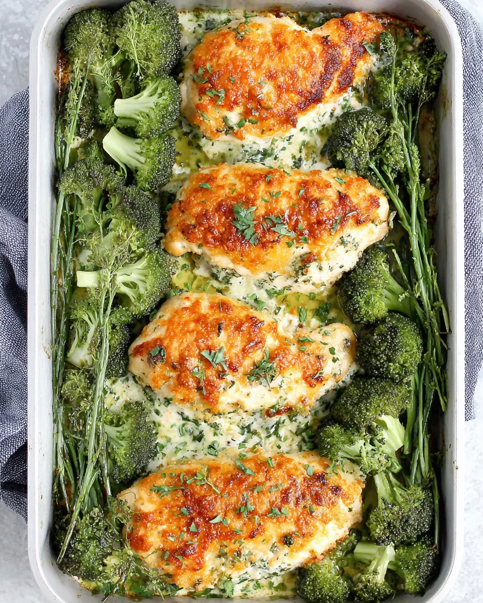 Easy One Pan Parmesan-Crusted Chicken with Broccoli food shot
