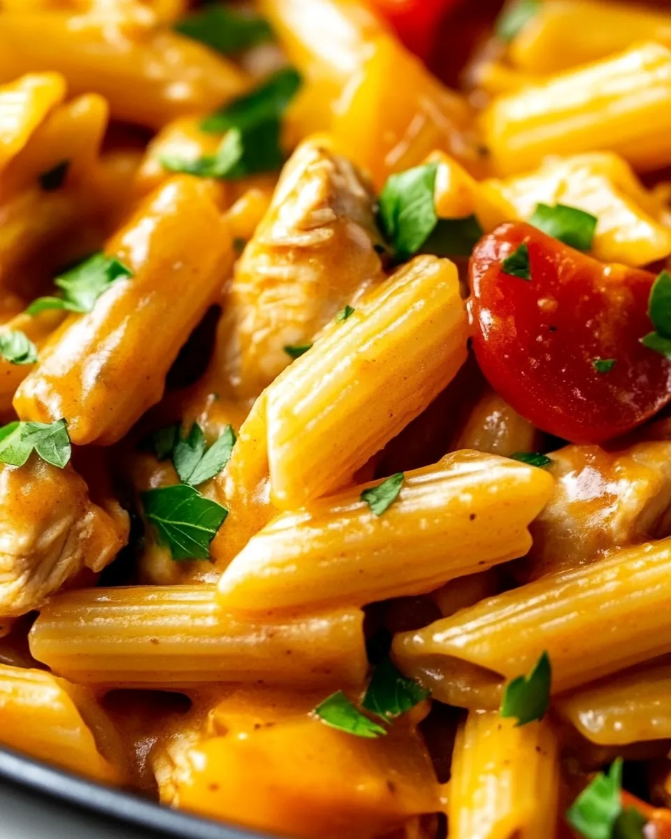 Homemade One Pan Southwest Chicken Alfredo Penne photo