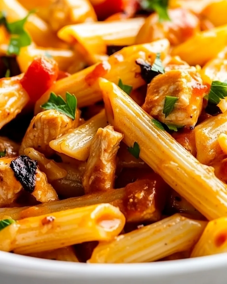 Easy One Pan Southwest Chicken Alfredo Penne recipe photo