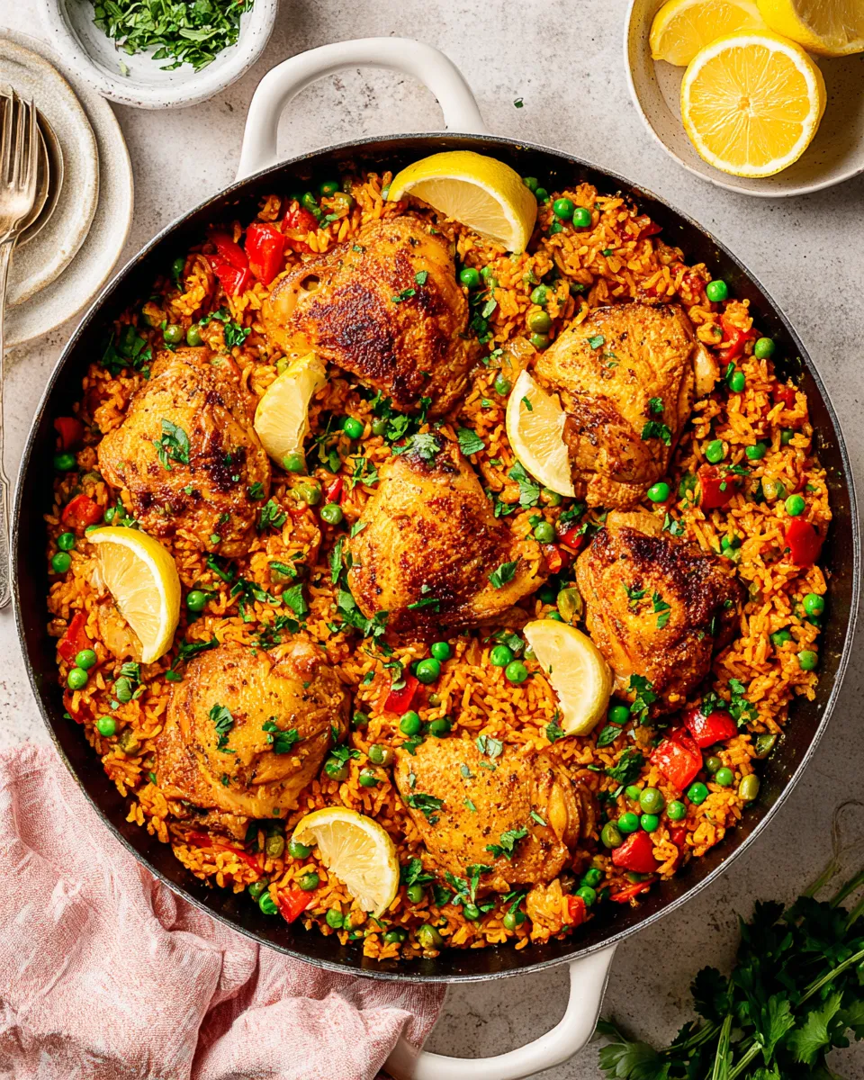 Delicious One Pan Spanish Chicken and Rice image