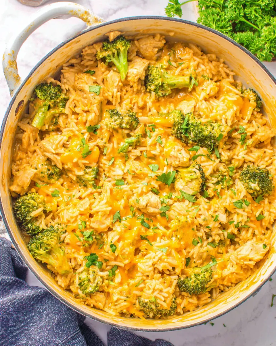 Easy One Pot Cheesy Chicken Broccoli Rice recipe photo