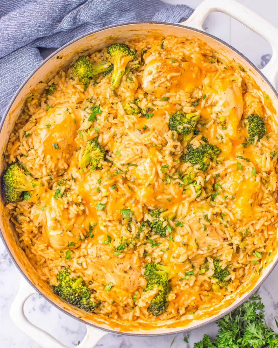 Delicious One Pot Cheesy Chicken Broccoli Rice dish photo