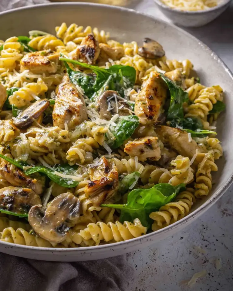Homemade One Pot Chicken Caesar Pesto Pasta. recipe photo