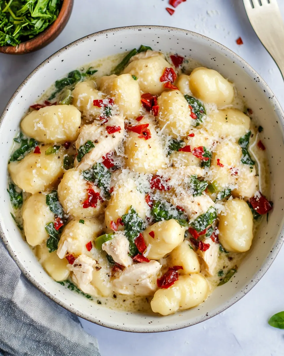 Easy One Pot Chicken Florentine Gnocchi recipe photo