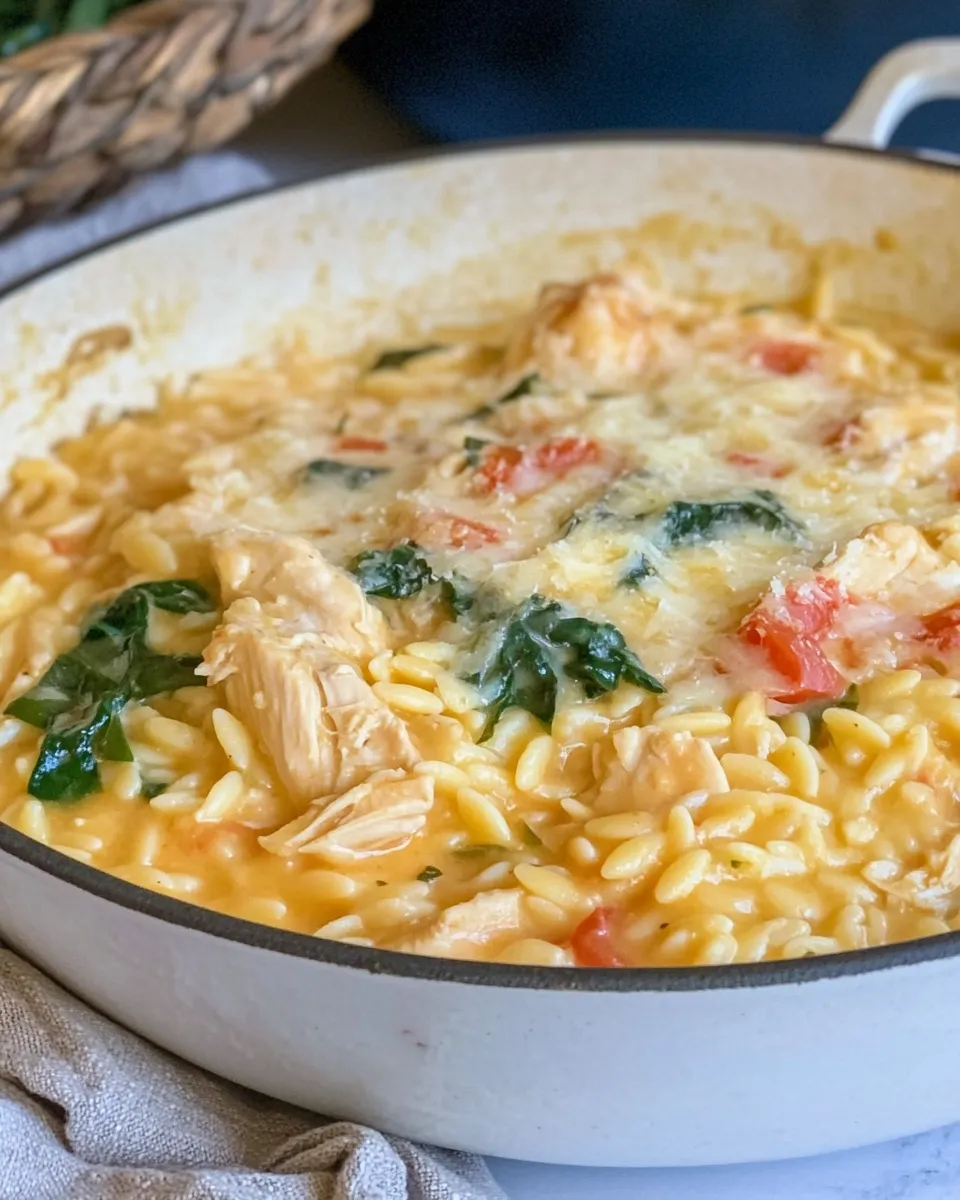 delicious One Pot Chicken and Orzo Recipe shot