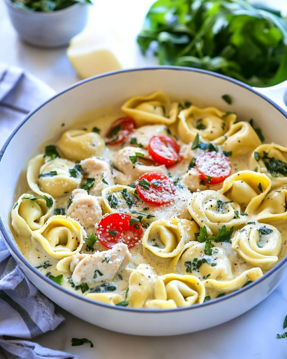 Classic One Pot Creamy Parmesan Chicken Tortellini image