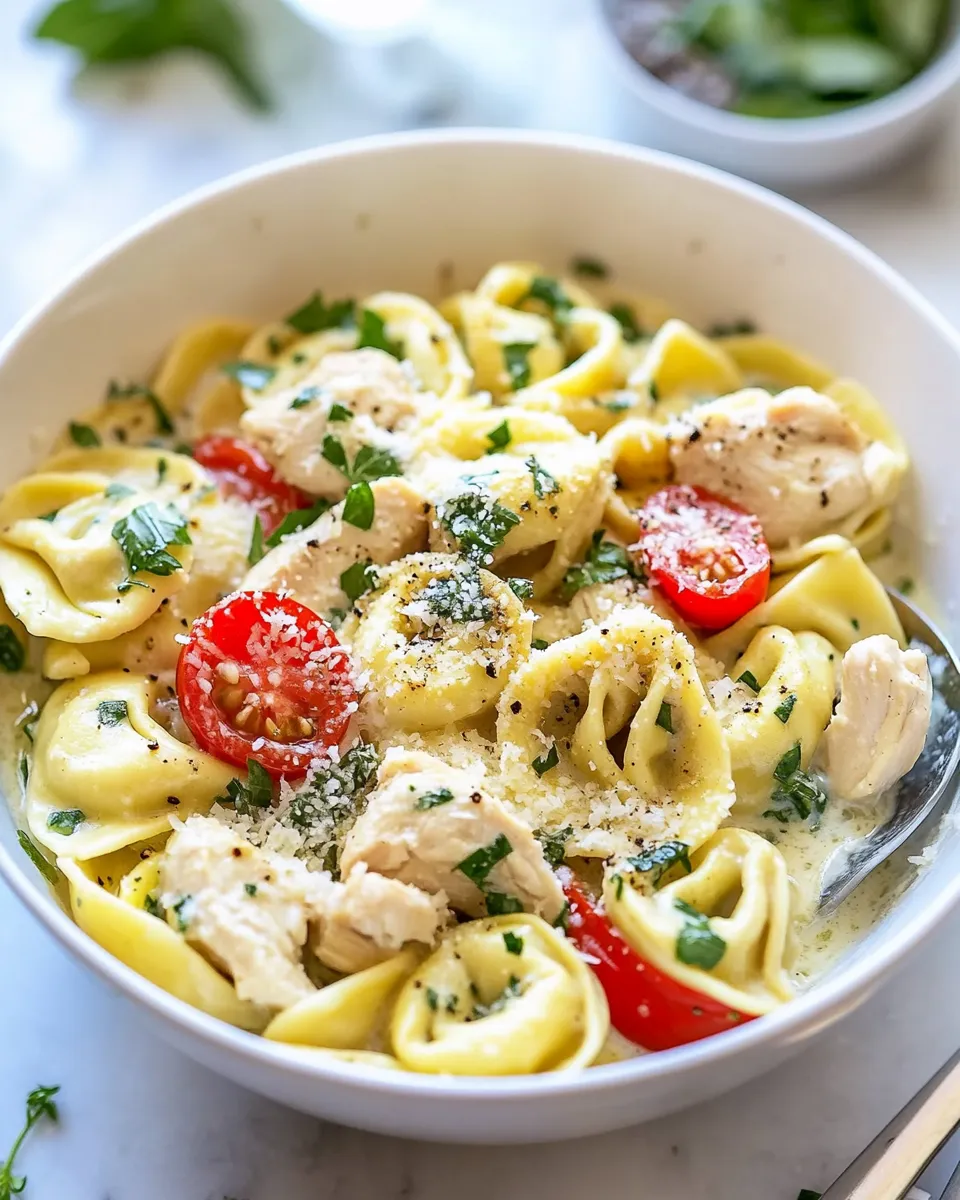 Easy One Pot Creamy Parmesan Chicken Tortellini recipe image