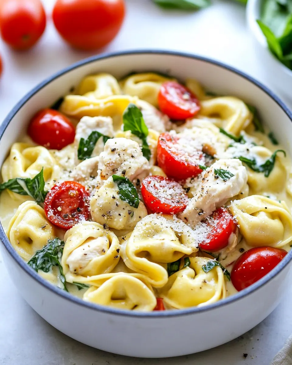 Delicious One Pot Creamy Parmesan Chicken Tortellini dish photo