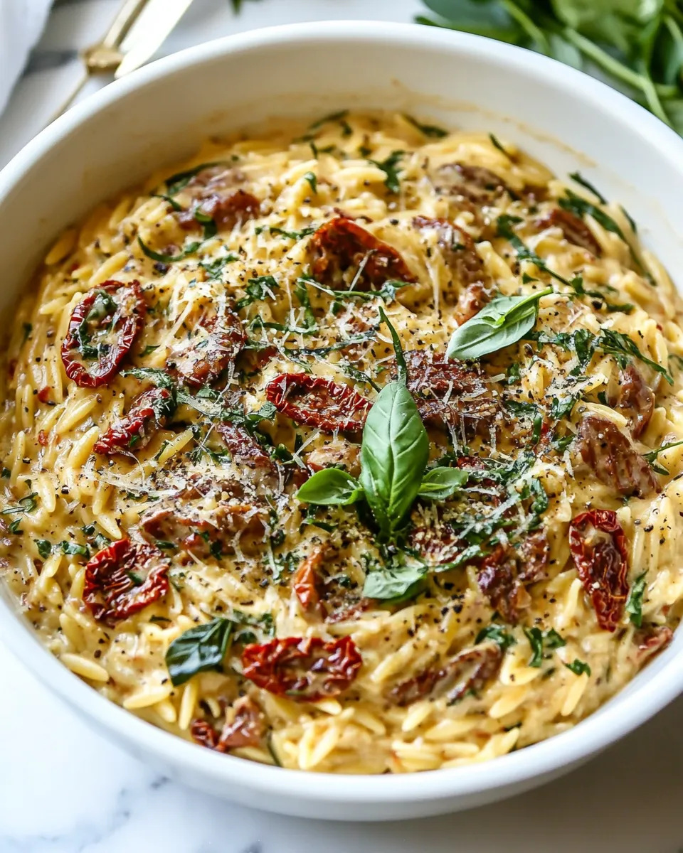 classic One Pot Creamy Sun-Dried Tomato Orzo. image