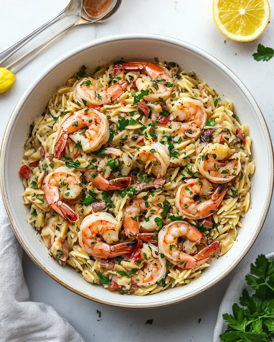 classic One Pot Garlic Butter Shrimp and Orzo. image