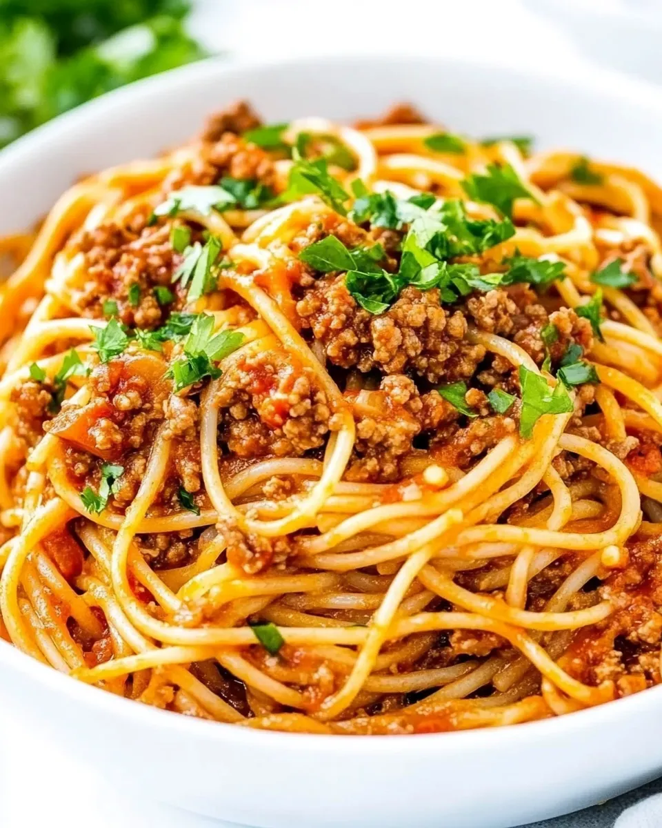 classic One Pot Ground Turkey Spaghetti image