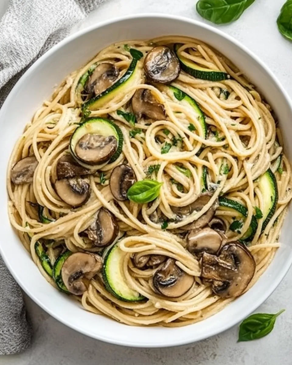 homemade One Pot Zucchini and Mushroom Spaghetti photo