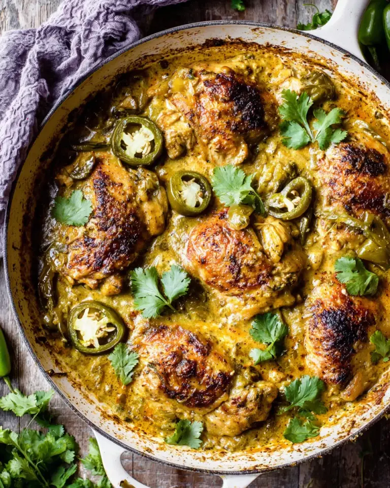 Homemade One Skillet Cheesy Green Chile Chicken photo
