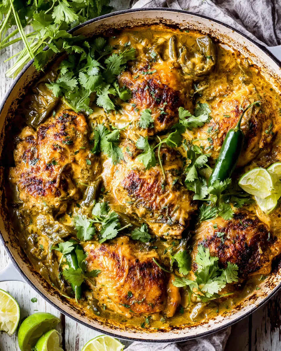 Classic One Skillet Cheesy Green Chile Chicken image