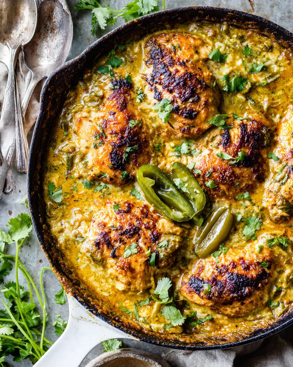Easy One Skillet Cheesy Green Chile Chicken recipe photo