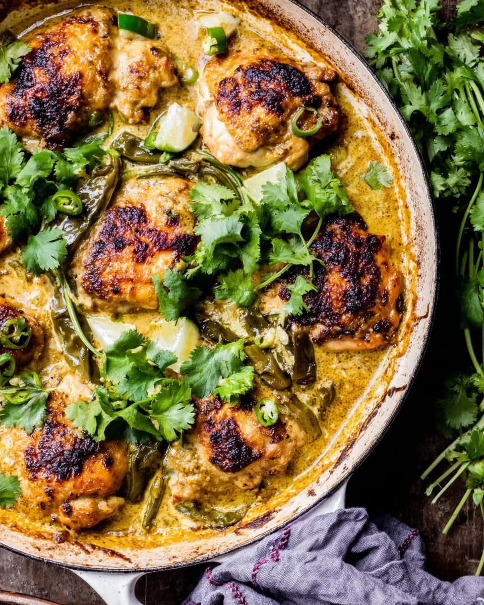 Delicious One Skillet Cheesy Green Chile Chicken dish photo