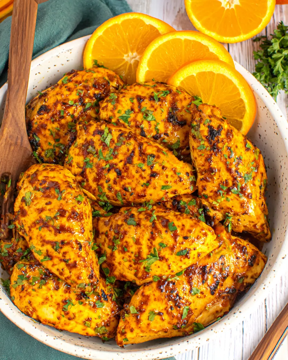 Delicious Orange Chipotle Chicken plate image