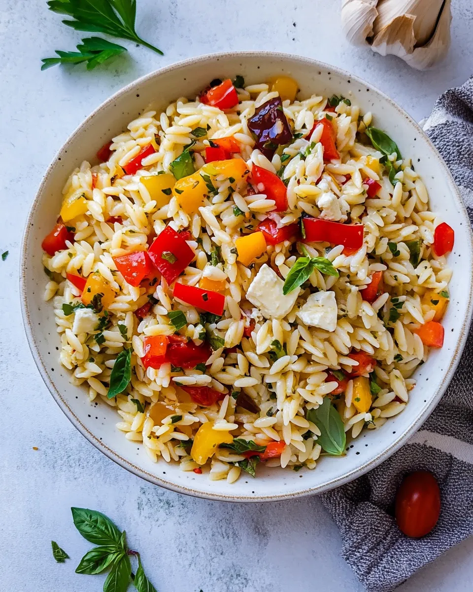 Homemade Orzo Pasta Salad photo