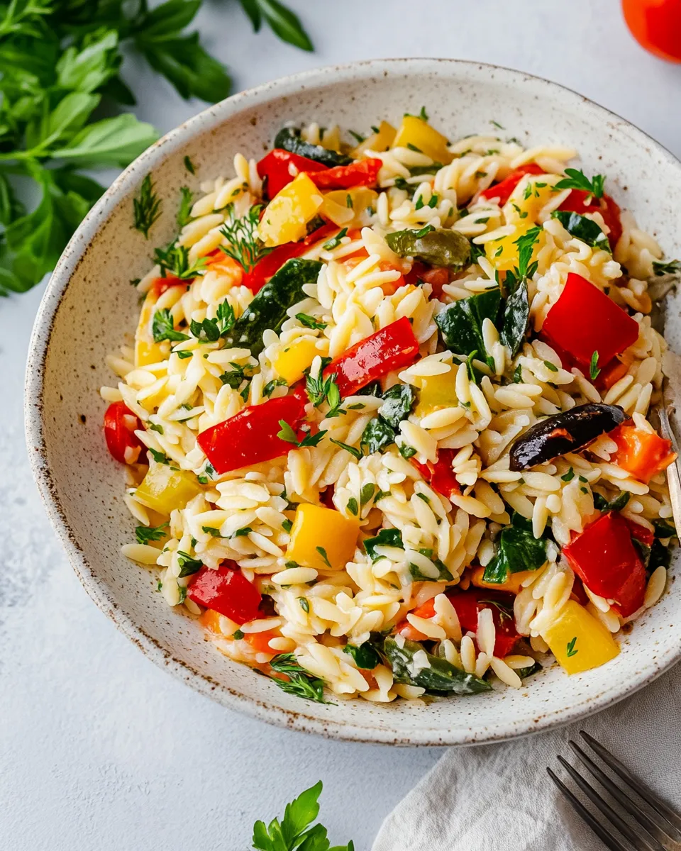 Easy Orzo Pasta Salad recipe photo