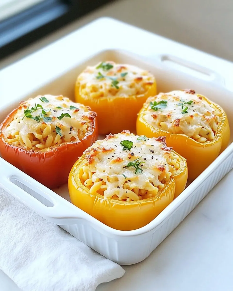 Easy Orzo Stuffed Peppers plate image