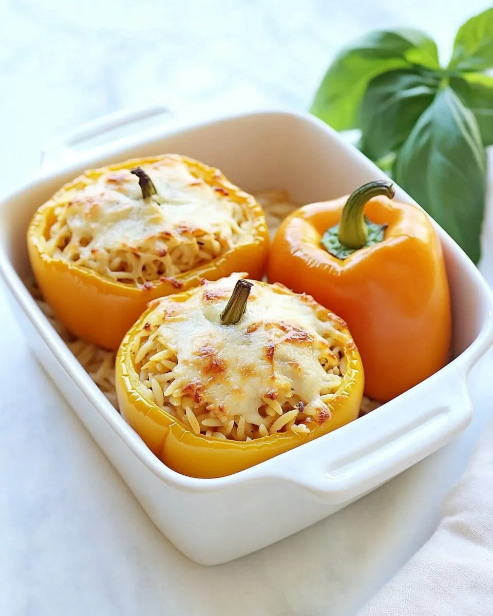Delicious Orzo Stuffed Peppers food shot