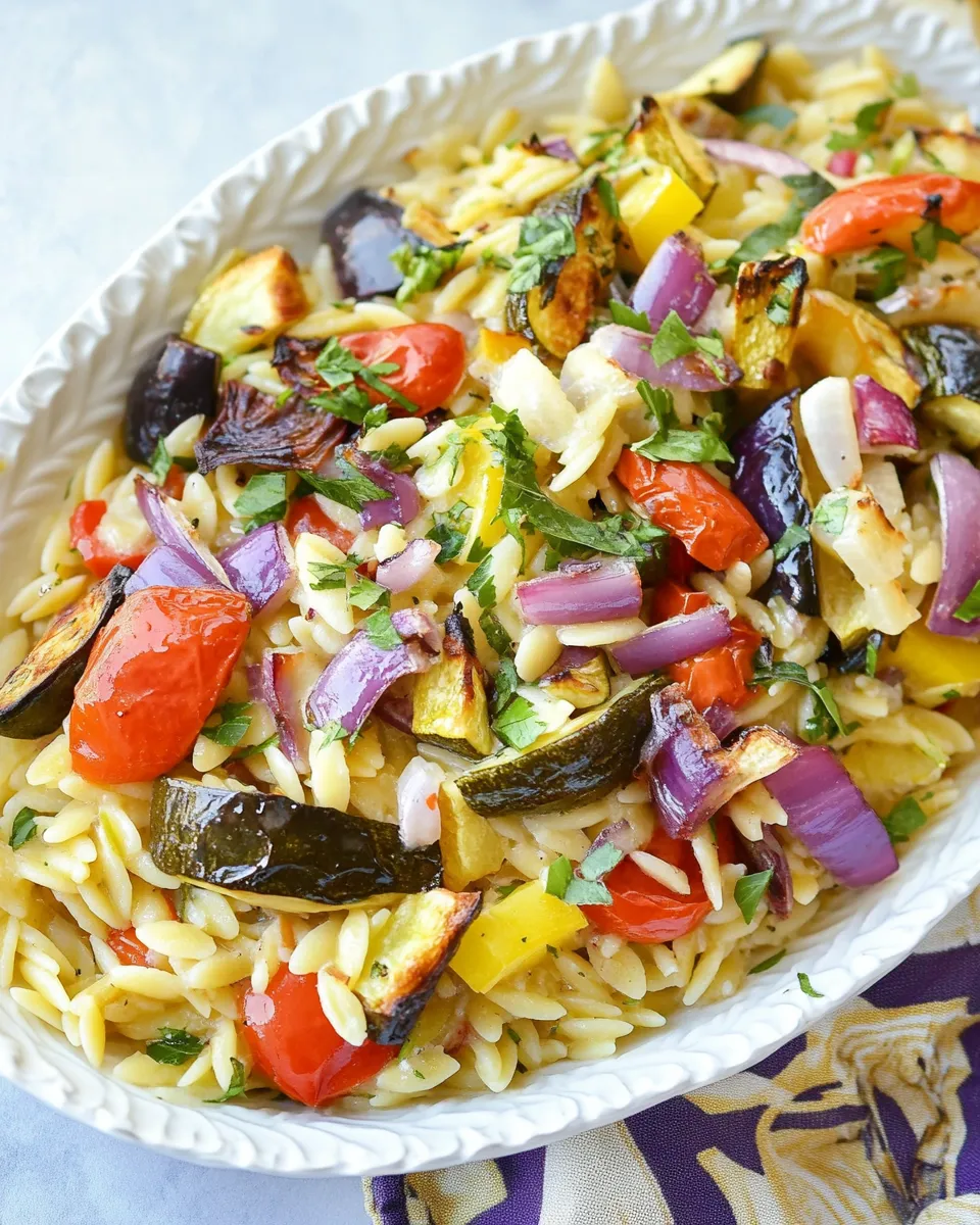Easy Orzo with Roasted Vegetables recipe photo