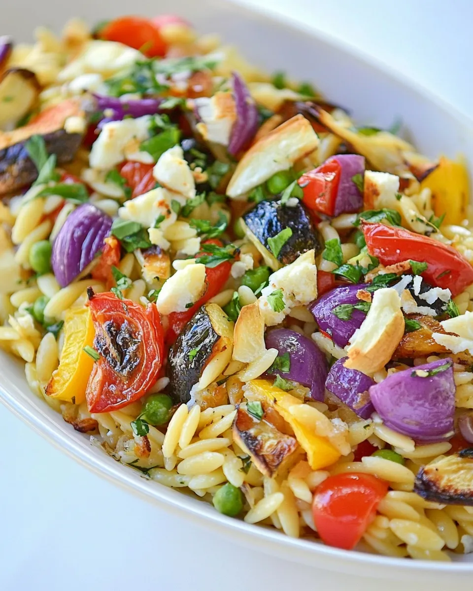 Delicious Orzo with Roasted Vegetables dish photo