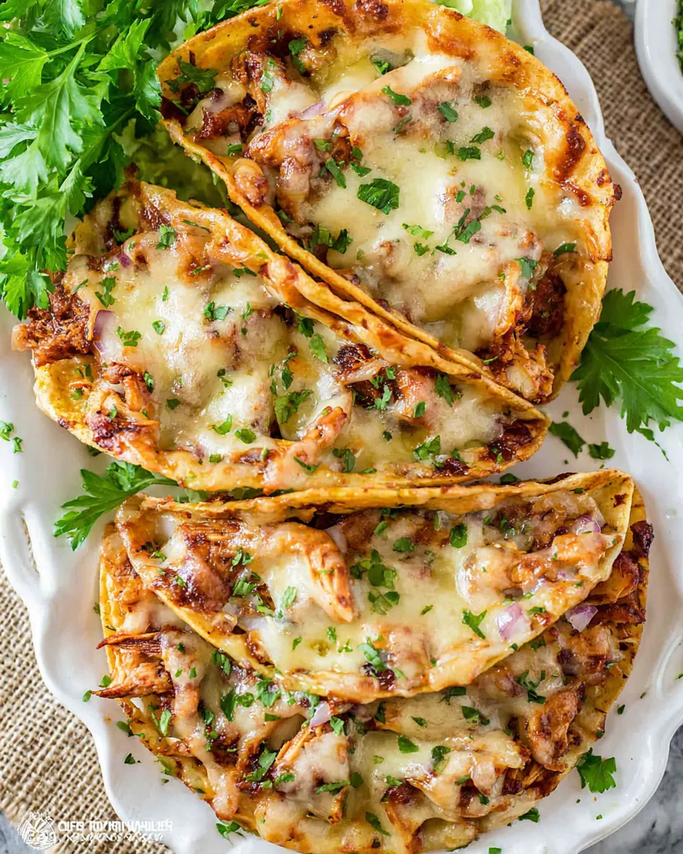 Homemade Oven Baked Barbecue Chicken Pizza Tacos photo