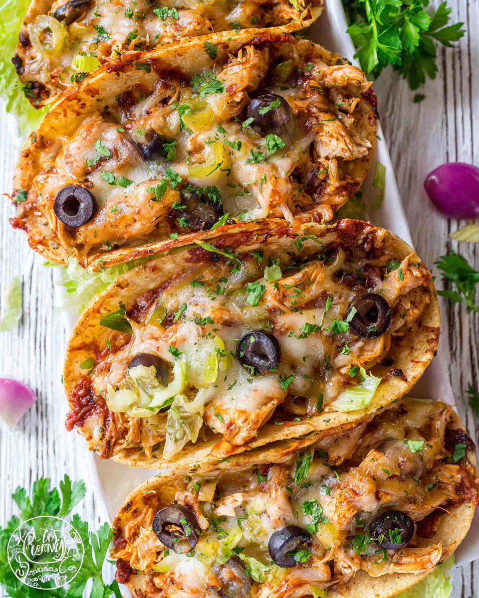 Easy Oven Baked Barbecue Chicken Pizza Tacos recipe photo