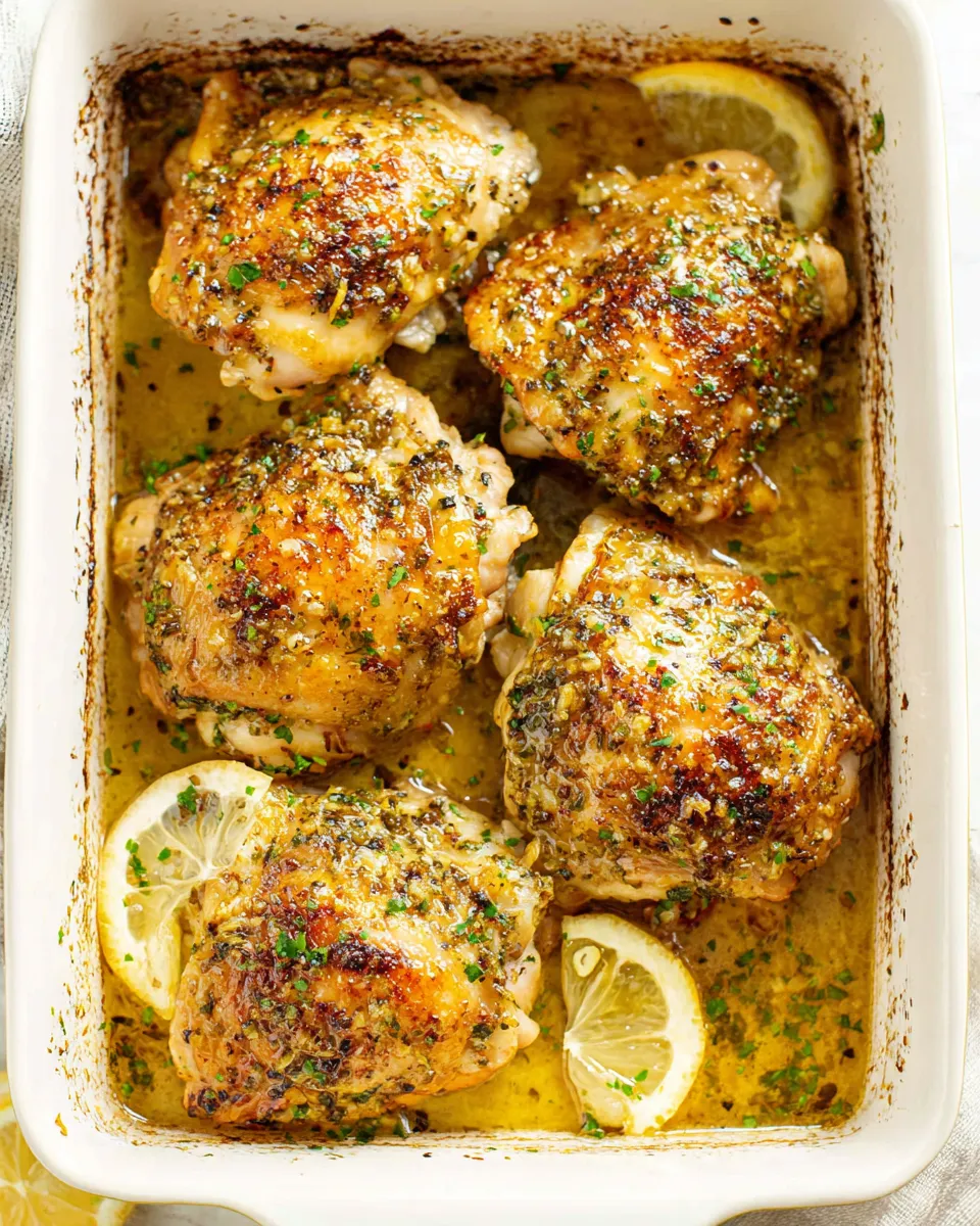 Easy Oven Baked Chicken Thighs food shot