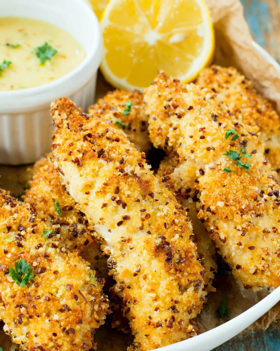 Classic Oven Baked Crispy Pretzel Coated Chicken Fingers image