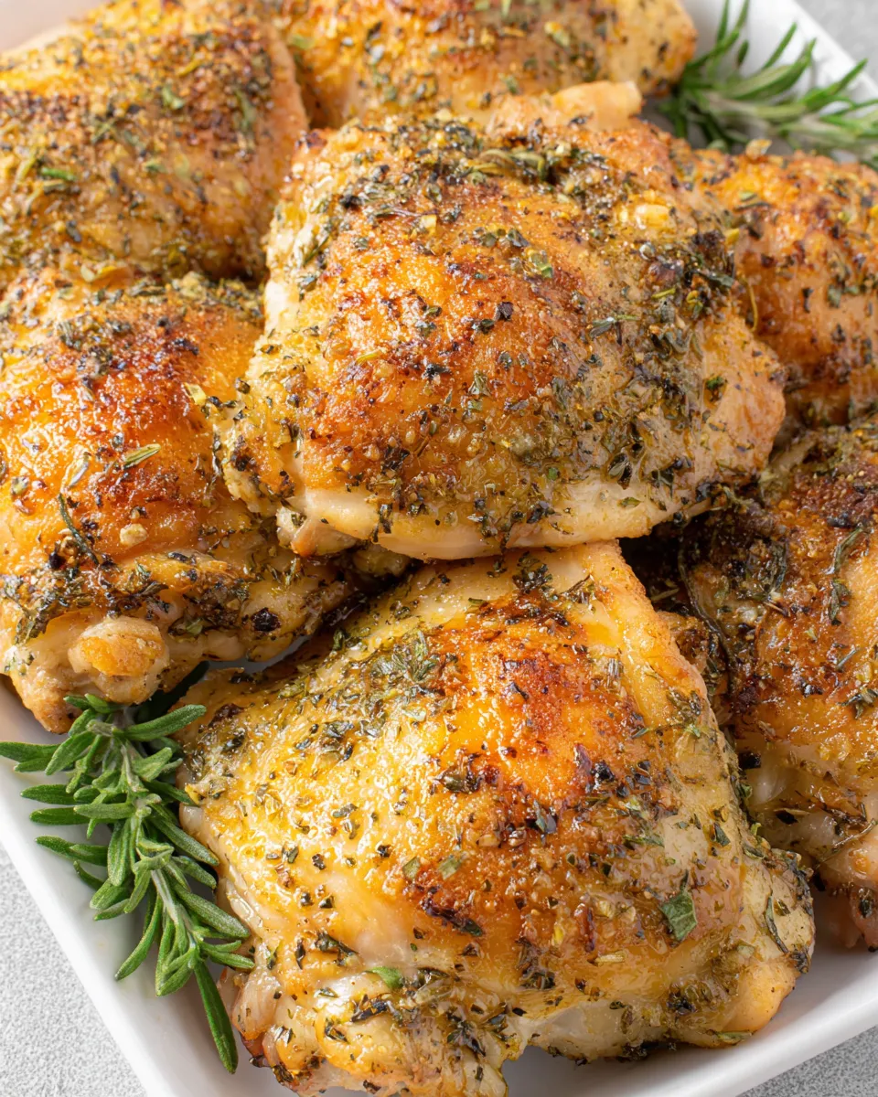 Classic Oven Baked Ranch Chicken Thighs (With Crispy Skin!) image
