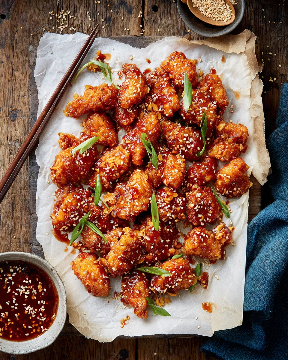 Homemade Oven Fried Korean Popcorn Chicken. recipe photo