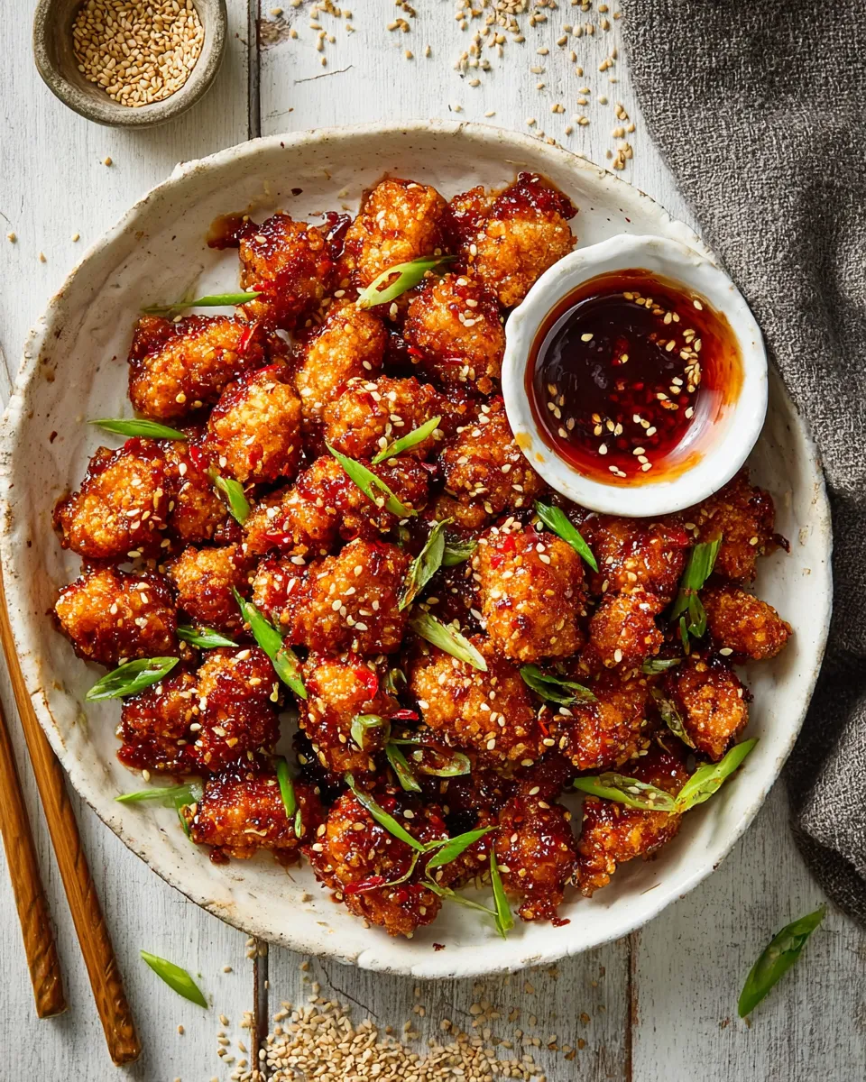 Classic Oven Fried Korean Popcorn Chicken. dish photo