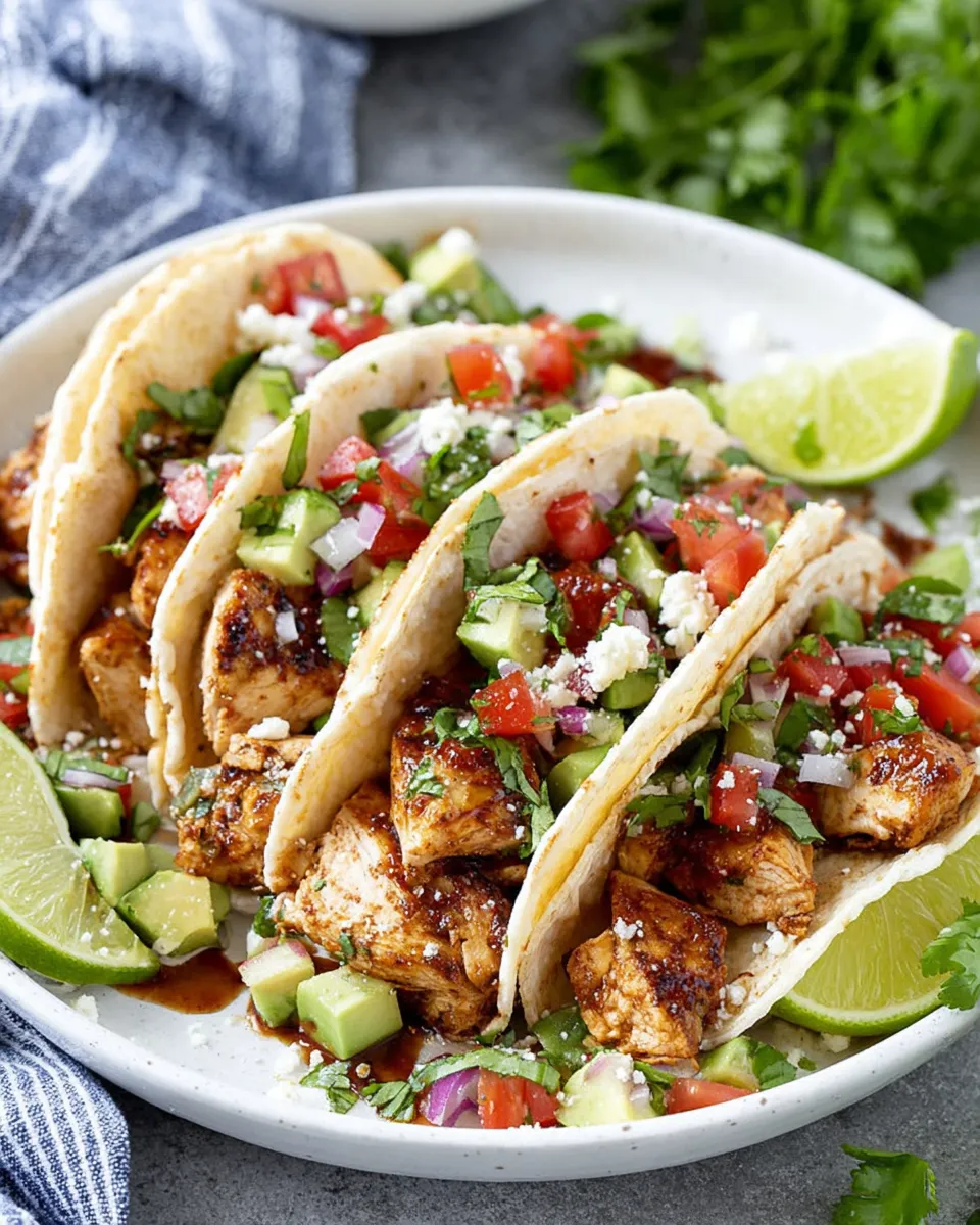Easy Oven Roasted Chicken Tacos food shot