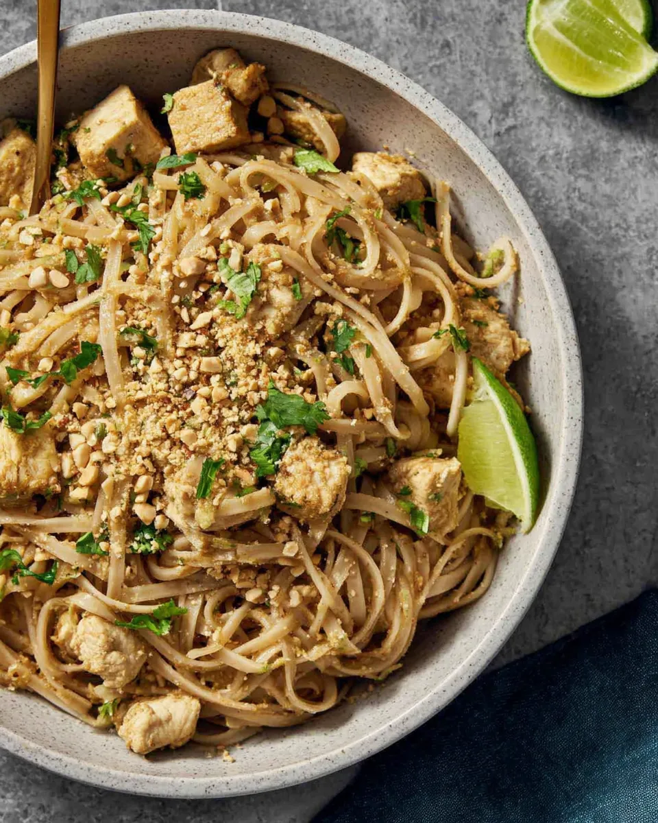 Classic Pad Thai With Chicken & Tofu dish photo