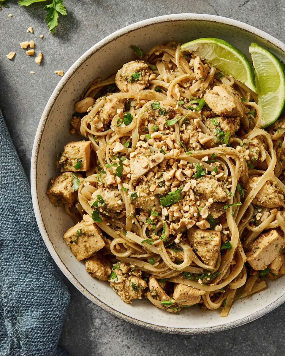 Easy Pad Thai With Chicken & Tofu food shot