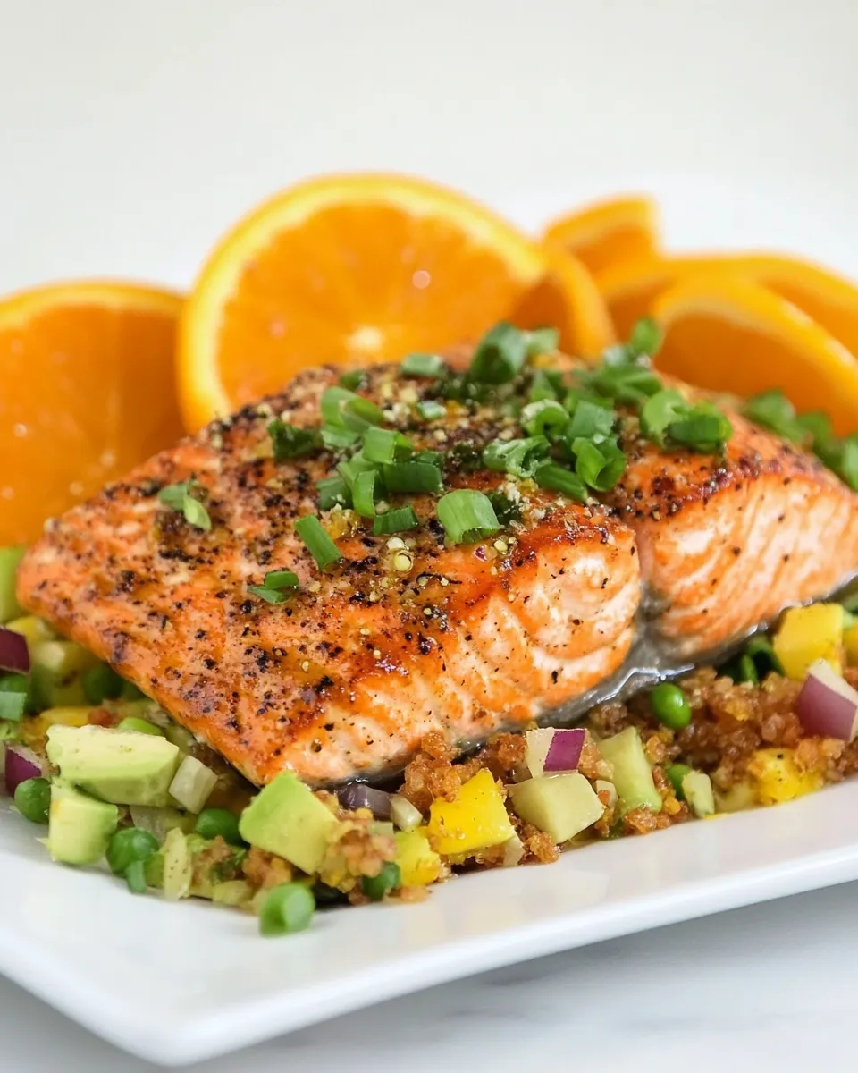 Delicious Pan-seared Orange Honey Salmon dish photo